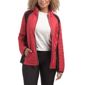 NVO Red Madelyn Jacket With Hidden Hood In Collar